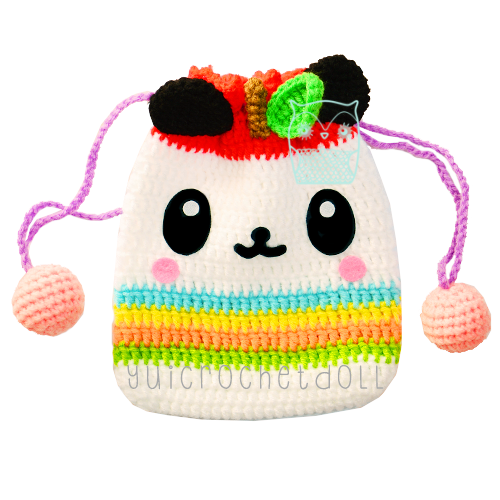 แพทเทิร์นกระเป๋าหูรูดไหมพรม ชุด 1 Drawstring Crochet Bag Pattern 1