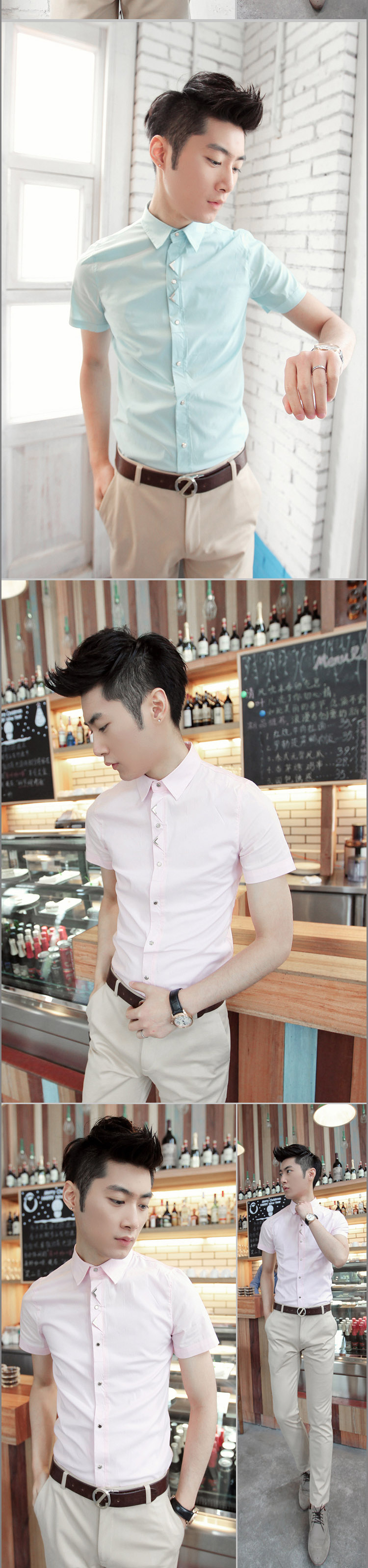 เสื้อผ้าผู้ชาย | เสื้อเชิ้ตผู้ชาย เสื้อเชิ้ตแฟชั่นชาย แขนสั้น แฟชั่นเกาหลี
