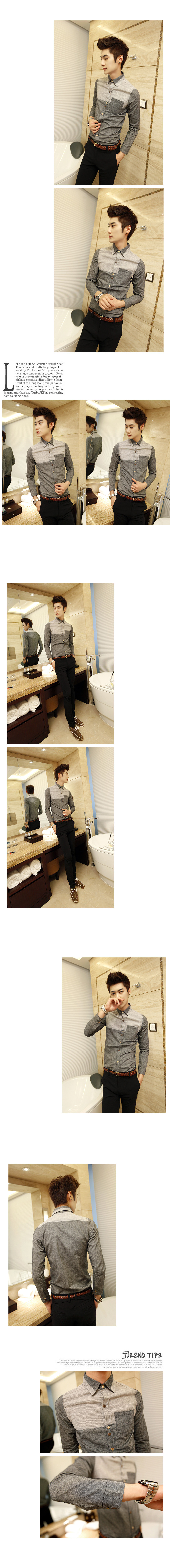 เสื้อผ้าผู้ชาย | เสื้อเชิ้ตผู้ชาย เสื้อเชิ้ตแฟชั่นชาย แขนยาว แฟชั่นเกาหลี