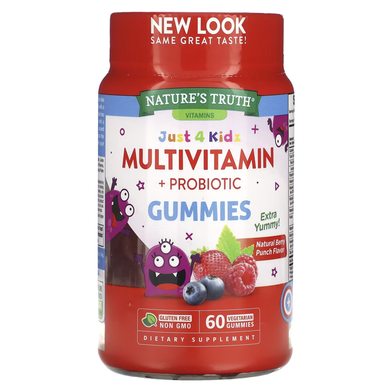 พร้อมส่งฟรี Nature's Truth JUST 4 KIDZ MULTIVITAMIN GUMMIES + PROBIOTIC 60 Gummies