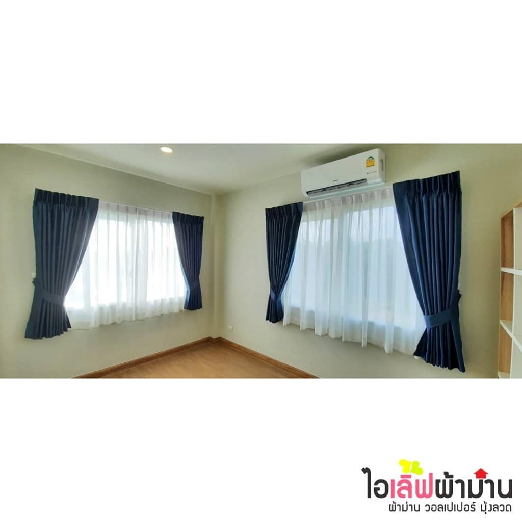 [H485] โครงการเซนโทร รังสิต คลอง4 ม่านจีบ ผ้ากันยูวี และผ้าโปร่ง