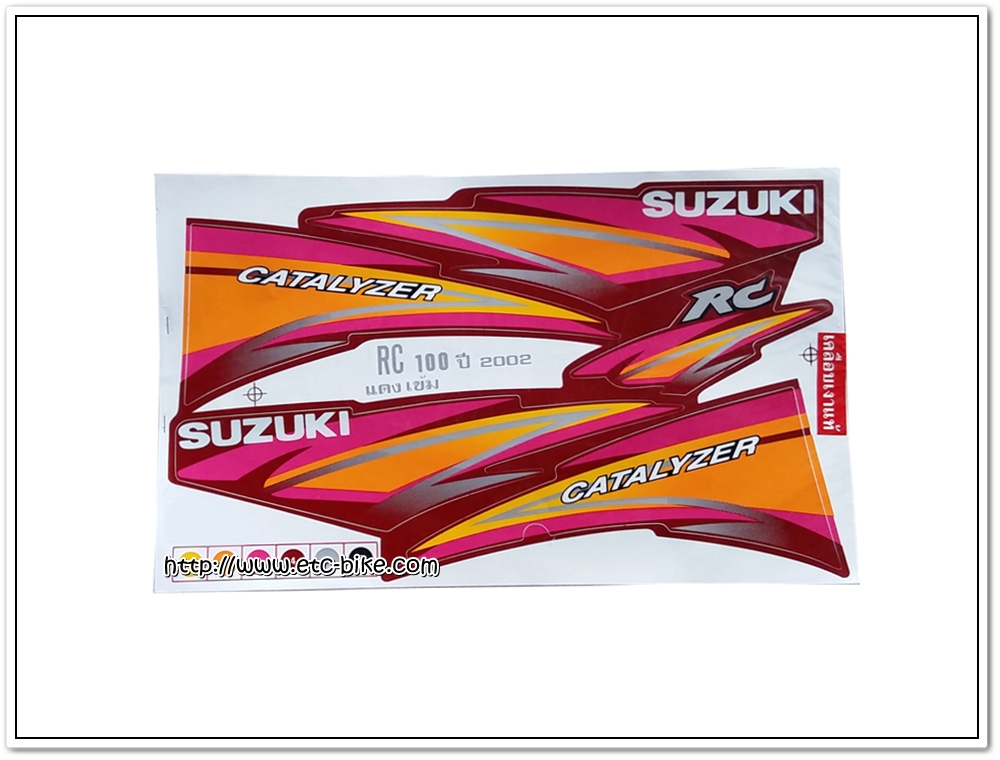 สติ๊กเกอร์ RC100 ปี 2002 ติดรถสีแดงเข้ม