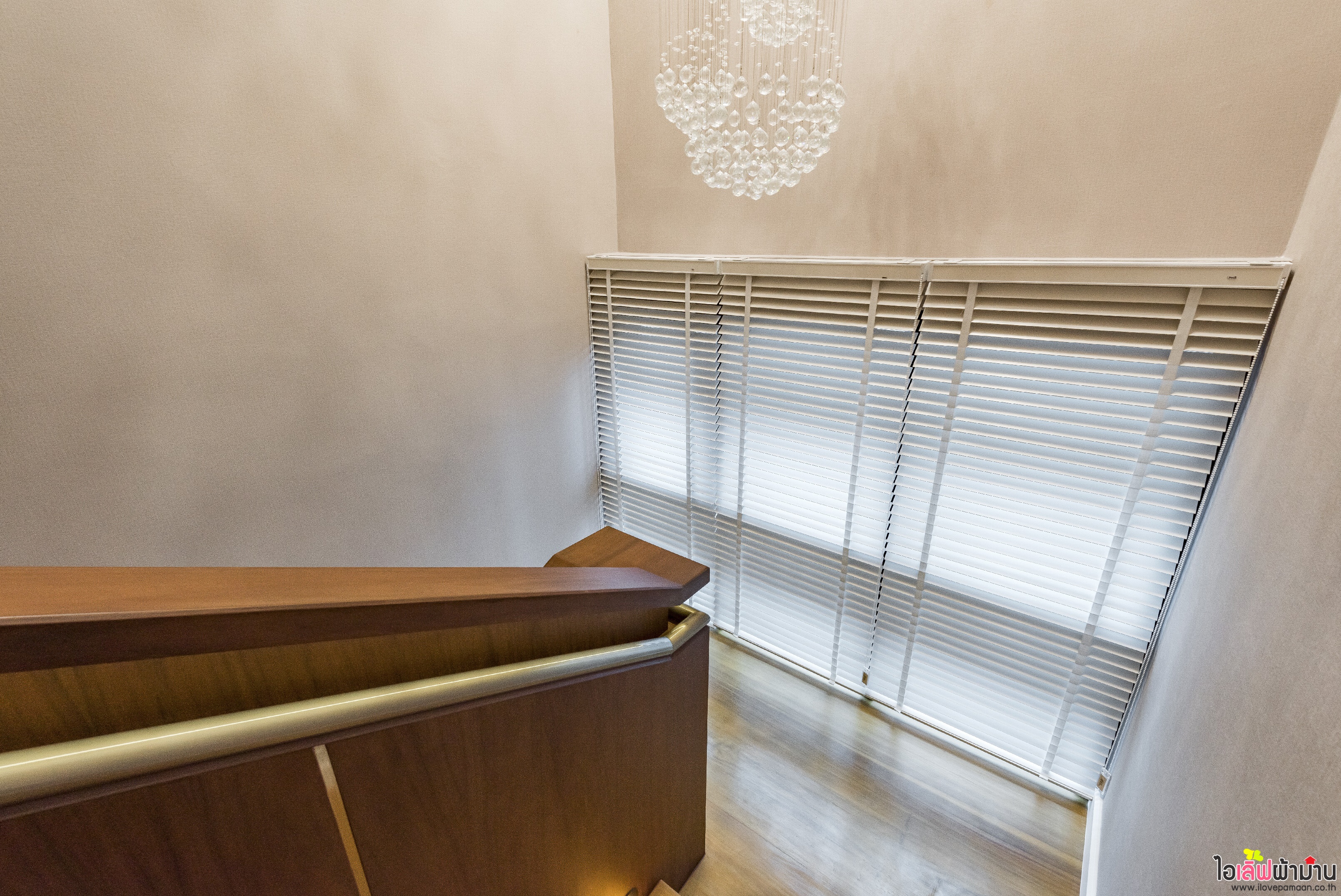 [H506] ผ้าม่าน รางมอเตอร์ไฟฟ้า และมู่ลี่ไม้ บ้านสุดหรู 🏠🏡หน้างานหมู่บ้าน Park Avenue โครงการบ้านเดี่ยวระดับ Luxury