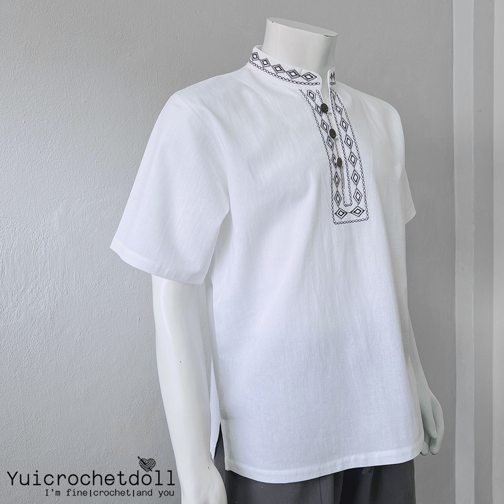 เสื้อผ้าฝ้ายคอจีน ปักลาย สไตล์พื้นเมือง รูปแบบสุภาพเป็นทางการ เนื้อผ้าสวมใส่สบาย