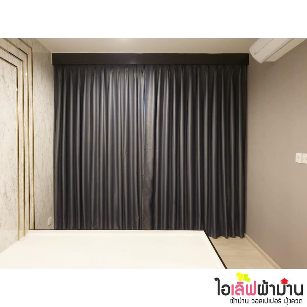 [C235] Life One Wireless ม่านจีบ+ผ้าโปร่ง ผ้ากันUV รางอลูมิเนียม 2 ชุด และวอลเปเปอร์