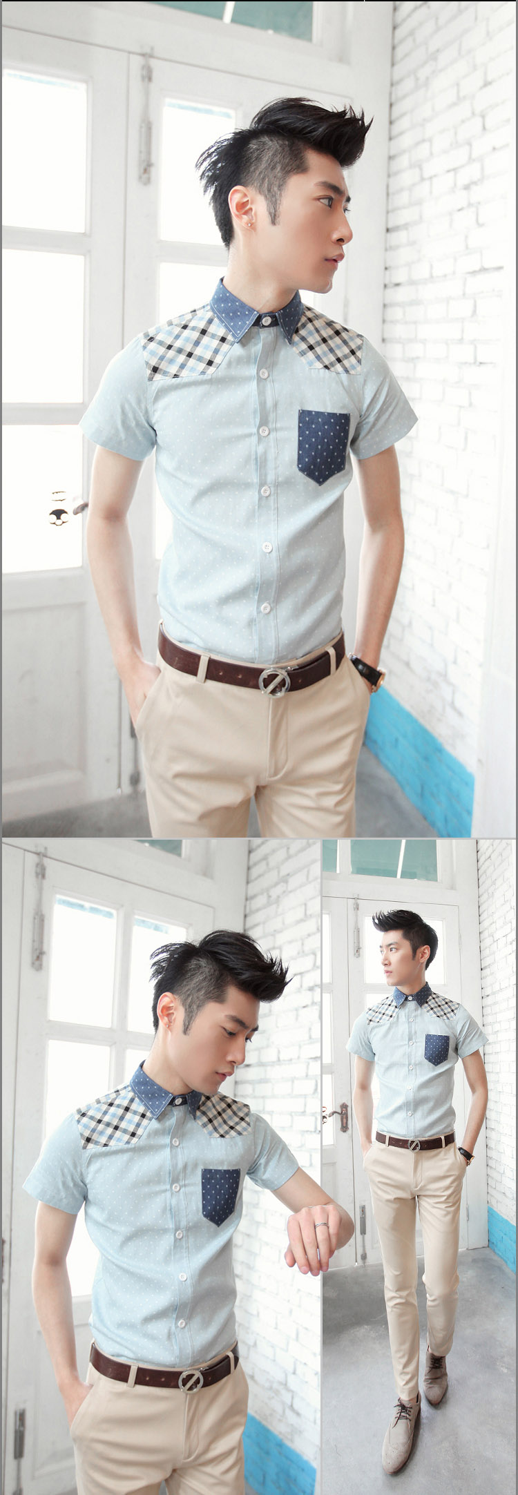 เสื้อผ้าผู้ชาย | เสื้อเชิ้ตผู้ชาย เสื้อเชิ้ตแฟชั่นชาย แขนสั้น แฟชั่นเกาหลี