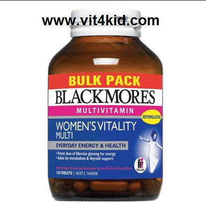 Blackmores WOMEN's Vitality MULTI ขวดจัมโบ้ 150 เม็ด 150วัน วิตามินรวมเสริมสุขภาพแข็งแรง +สมุนไพรที่ช่วยให้สวยสดใสเปล่งปลั่งอ่อนวัย (หมด)