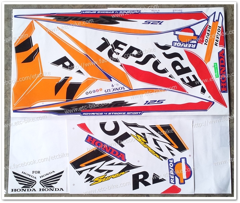 สติ๊กเกอร์ SONIC-2005 รุ่น 9 ลายแต่ง REPSOL ติดรถสีน้ำเงิน