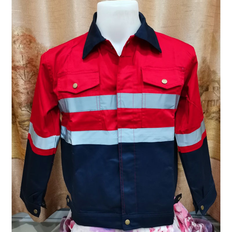 เสื้อช็อป เสื้อช่าง เสื้อใส่ทำงาน แขนยาวรุ่นกระดุมทองทูโทน Size S-6XL