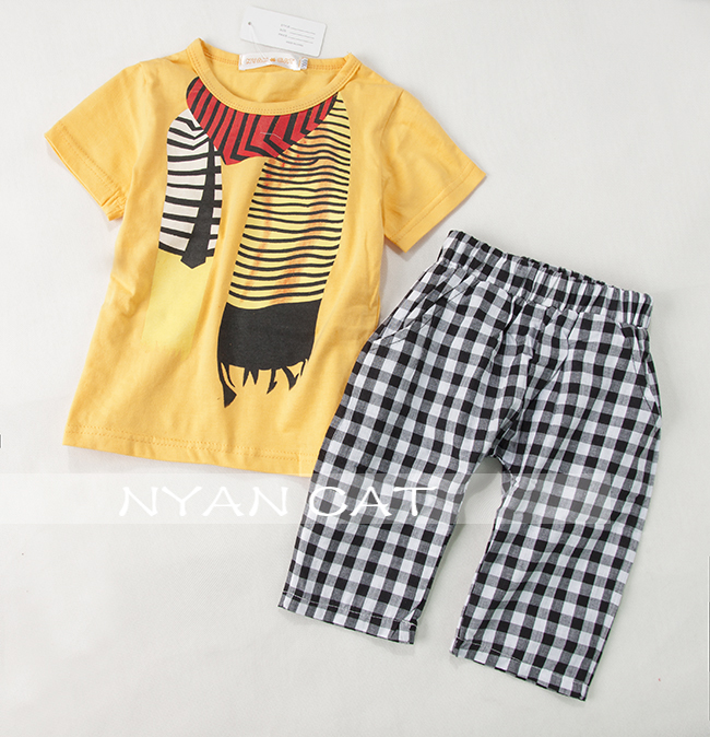 km1956 ชุดเด็ก เสื้อยืด+กางเกงขายาว 4 ตัวต่อแพ็ค