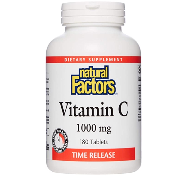 พร้อมส่ง วิตามินซีสูตรไทม์รีลีส บำรุงผิวพรรณ ต้านหวัด Natural Factors Vitamin C Time Release 1,000mg.