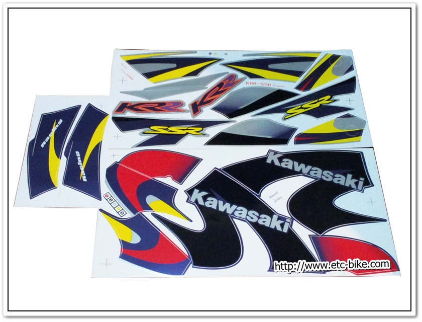 สติ๊กเกอร์ KR-R SSR ปี 2001 ติดรถสีน้ำเงิน-บรอนซ์