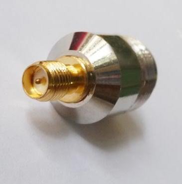 หัวแปลง ขั้วต่อแบบ N ตัวเมีย เป็นแบบ SMA ตัวเมีย ( N female to RP-SMA female adaptor )