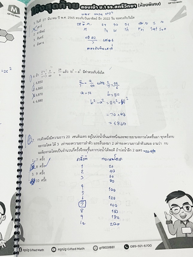 ►สอบเข้าม.1◄ หนังสือกวดวิชาครูณัฐ Gifted Math ปี 2568 วิชาคณิตศาสตร์โค้งสุดท้ายสอบเข้าม.1 รร.สตรีวิทยาห้องพิเศษ มีสรุปสูตรลัดเทคนิคลัด สูตรที่ชอบออกสอบเกินหลักสูตรประถม ข้อเสนอแนะการใช้สูตรที่น่าสนใจ สูตรและเทคนิคลัดตีพิมพ์สมบูรณ์ทั้งหมด มีโจทย์แบบข้อสอบเ