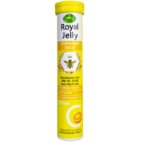 พร้อมส่ง นมผึ้งเม็ดฟู่ Nature's King Royal Jelly Plus Vitamin C Effervescent