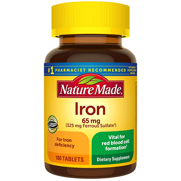 พร้อมส่ง วิตามินธาตุเหล็ก Nature Made Iron 65mg. 180เม็ด