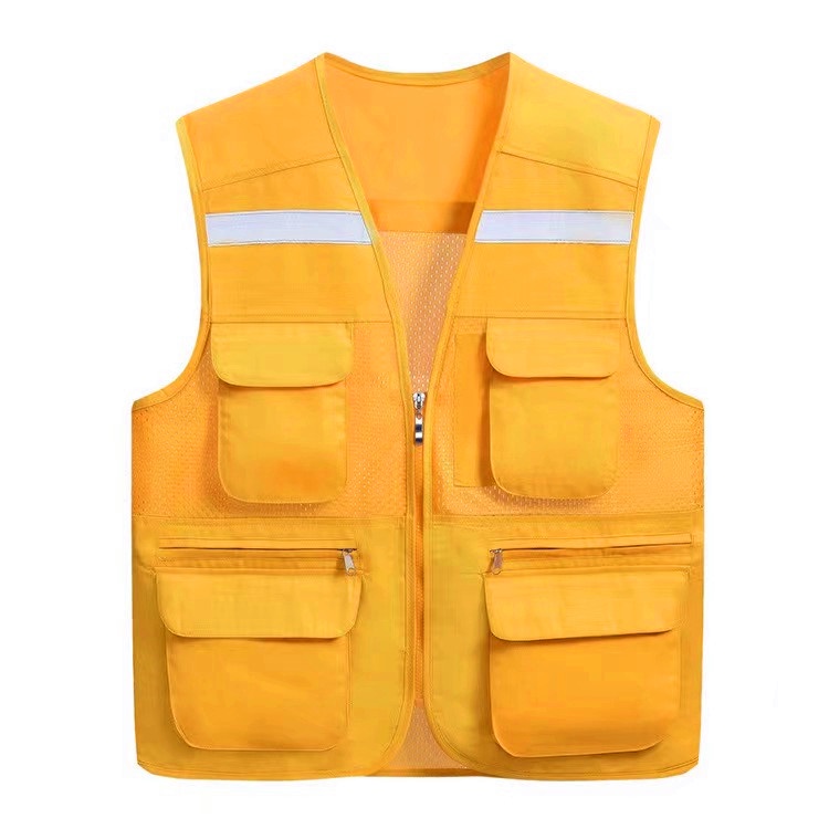 เสื้อแจ็คเก็ตสะท้อนแสงมี 6 กระเป๋าและกระเป๋าดินสอ