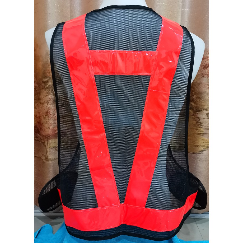 เสื้อกั๊กสะท้อนแสงซิปและกระเป๋า แถบสะท้อนแสง 2.4 นิ้ว