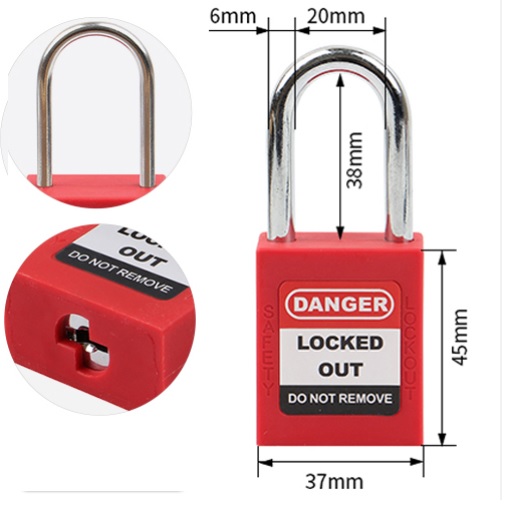 กุญแจนิรภัย ก้านอลูมิเนียม 38 มม. 38MM Safety Padlock Aluminium shackle รุ่น P38A
