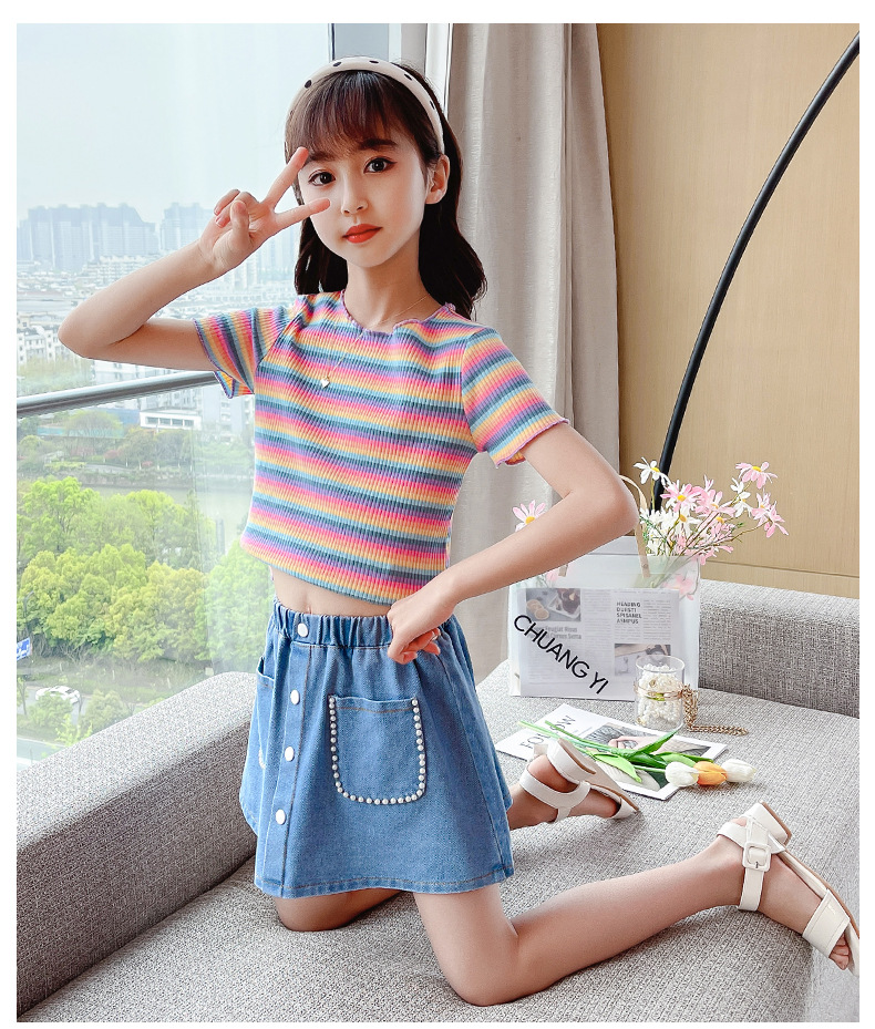 dr5292 เสื้อ+กระโปรง เด็กโต 3 ตัวต่อแพ็ค 110-160 (เลือกไซส์ได้ให้ครบแพ็ค)