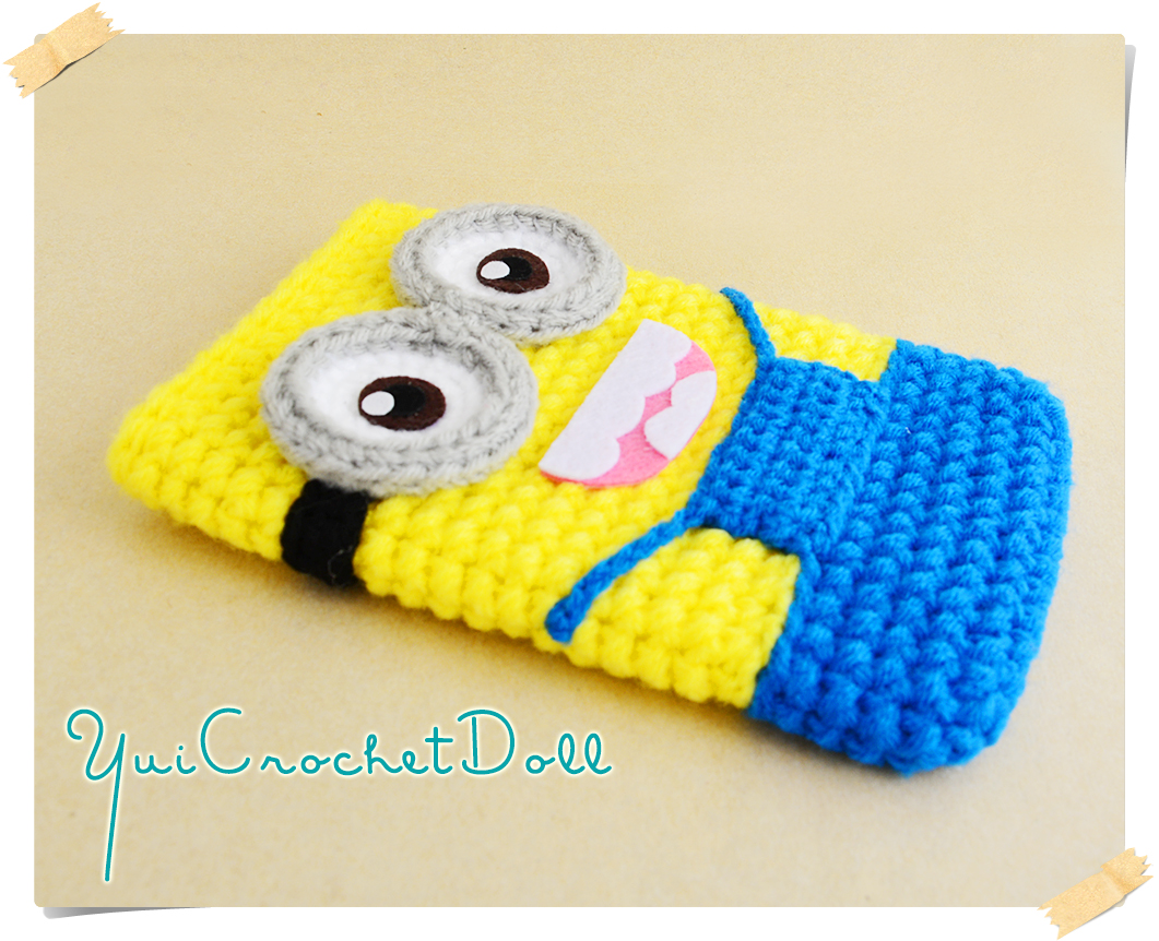 ซองใส่โทรศัพท์มือถือไหมพรม มินเนี่ยน