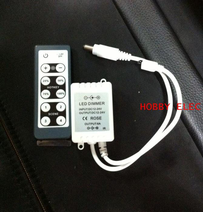 ตัวหรี่/เพิ่มความสว่างไฟ LED (LED DIMMER) 12-24v.6A. +รีโมทคอนโทรลเลอร์