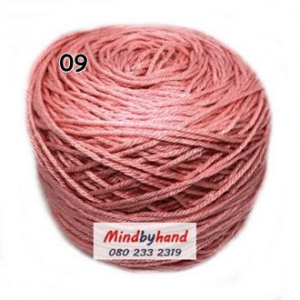 ไหมอินโด 50 กรัม สี 09 สีชมพูกะปิ