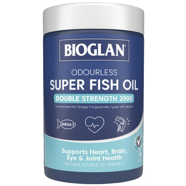 พร้อมส่ง น้ำมันปลา Bioglan Odourless Super Fish Oil 2000mg 200เม็ด สำเนา