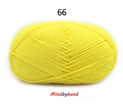 Milk Cotton เส้น4ply สีพื้น 66 Lemon yellow