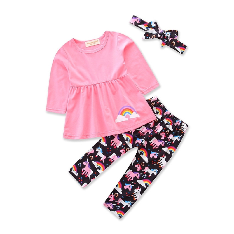 km2989 เสื้อ+กางเกง+ที่คาดผม size 80-120 5 ตัวต่อแพ็ค