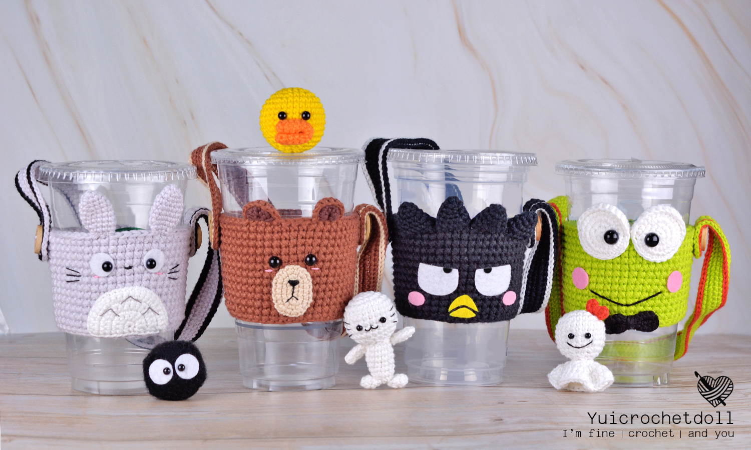 แพทเทิร์นถุงหิ้วแก้วโครเชต์ 16&22 ออนซ์ ชุด 1