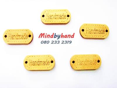 แผ่นป้าย ไม้เลเซอร์ Handmade สีครีม ขนาด 3 ซม.