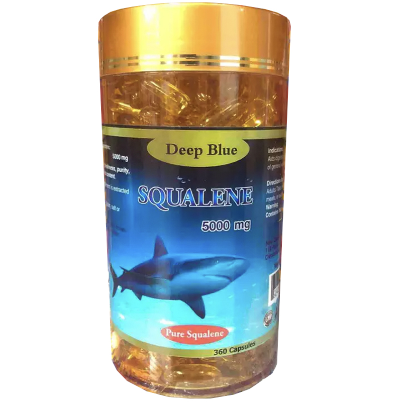 พร้อมส่งฟรี น้ำมันตับปลาฉลามน้ำลึก Deep Blue Squalene 5000 mg