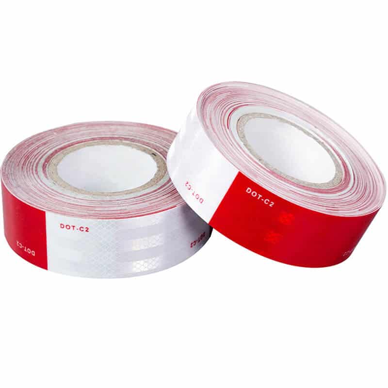 สติ๊กเกอร์ ติดรถบรรทุก สะท้อนแสงสีขาวแดง ขนาด กว้าง 5.5 ซม. ยาว 45.7 เมตร/ม้วน