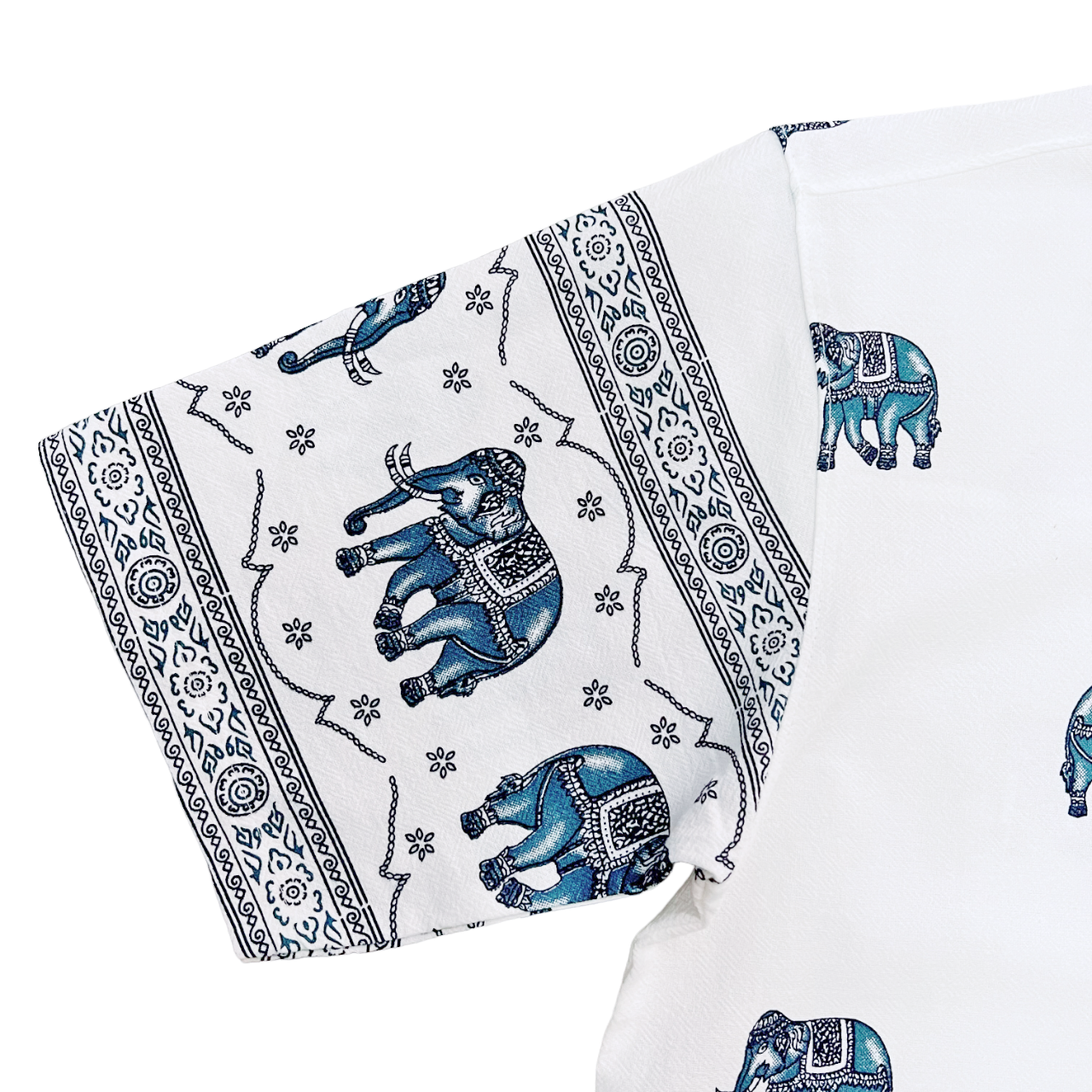 เสื้อผ้าฝ้ายลายช้าง เสื้อคอจีน สไตล์พื้นเมือง ขนาด S-3XL สวมใส่สบาย