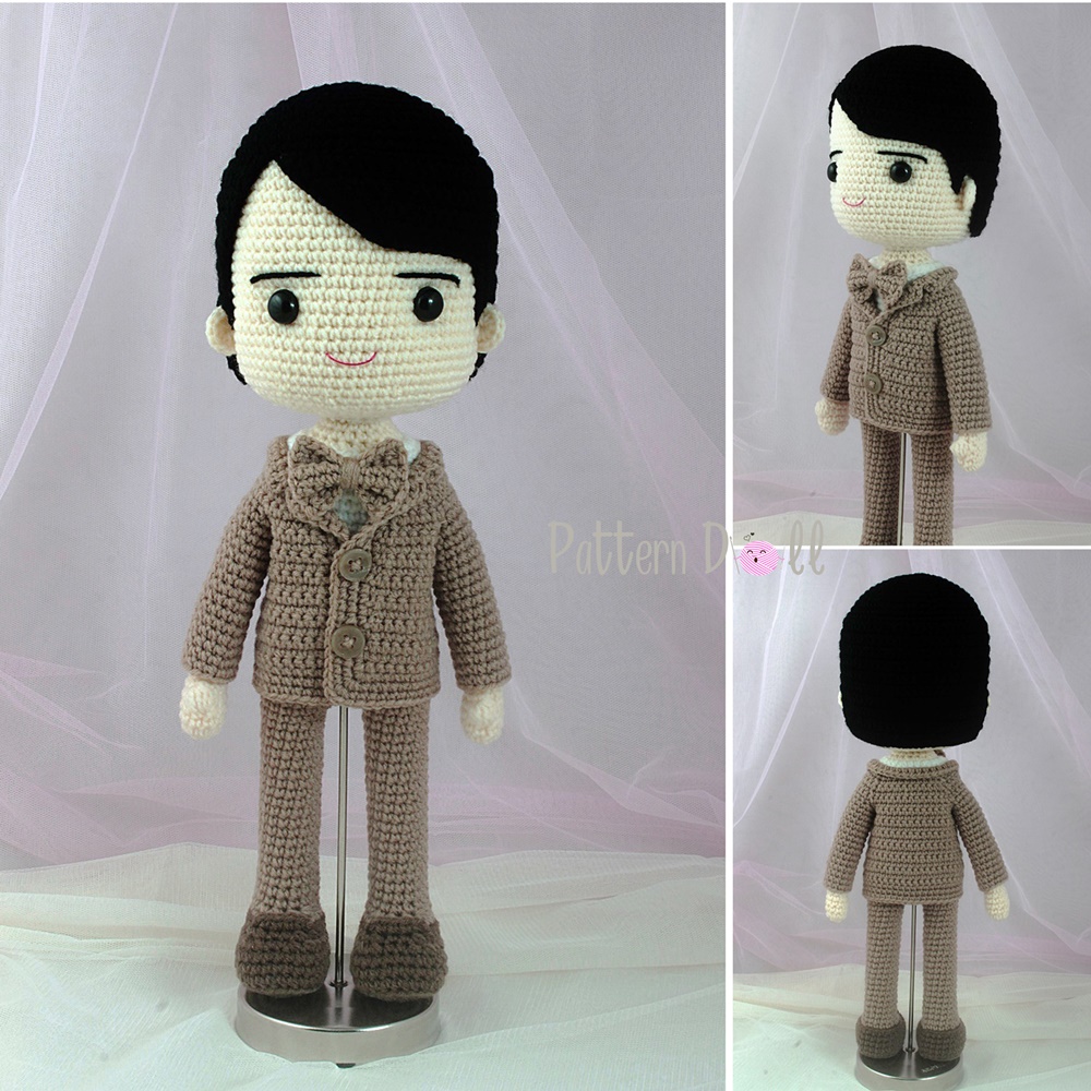 หนังสืองานฝีมือตุ๊กตาถักโครเชต์คู่แต่งงานชุดสากล