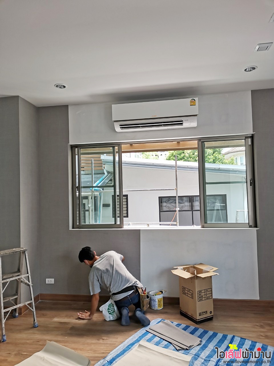[H504] ผลงานติดตั้ง วอลเปเปอร์และผ้าม่านทั้งหลัง🏡🌳หน้างาน บ้าน SCG ปุณณวิถี 17🏠🌿
