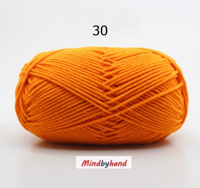 Milk Cotton เส้น4ply สีพื้น 30 Orange