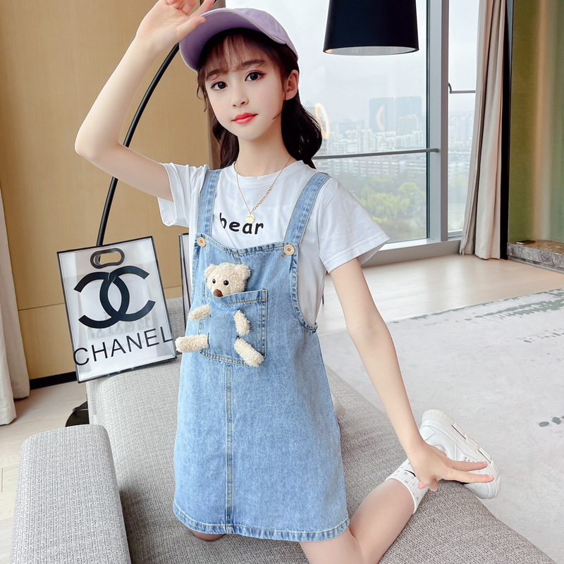 dr4864 เอี๊ยมยีนส์ ไม่รวมเสื้อ เด็กโต 3 ตัวต่อแพ็ค 110-170 (เลือกไซส์ได้ให้ครบแพ็ค)