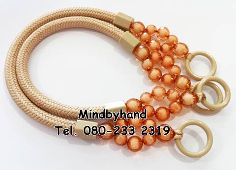 สายกระเป๋าแฟชั่น ร้อยลูกปัดคริสตัล