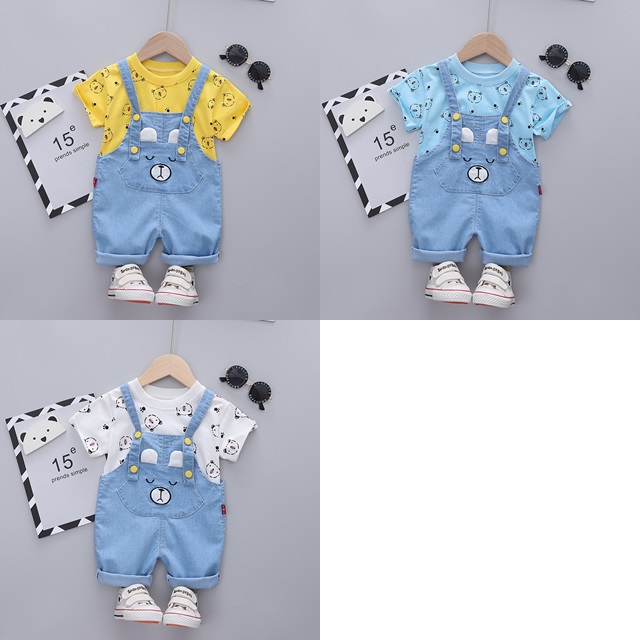 ha1448 เสื้อ+กางเกงเอี๊ยม size 80-120 จำนวน 5 ตัวต่อแพ็ค