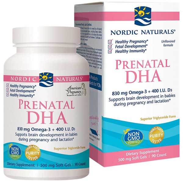 พร้อมส่งฟรี น้ำมันปลา เตรียมตั้งครรภ์ ให้นม Nordic Naturals Prenatal DHA