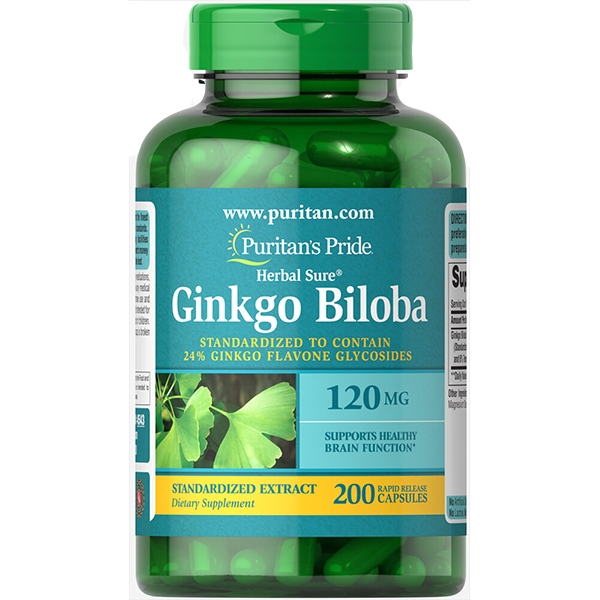 พร้อมส่ง ใบแปะก๊วยสกัด Puritan's Pride Ginkgo Biloba Standardized Extract 120 mg