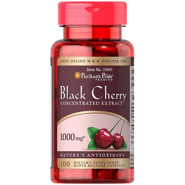 พร้อมส่ง บรรเทาอาการโรคเกาต์ ต้านอนุมูลอิสระ Puritan's Pride Black Cherry 1000mg