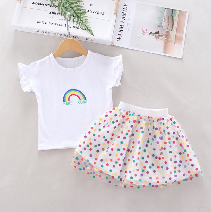 ha1286 เสื้อ+กระโปรง size 80-110 จำนวน 4 ตัวต่อแพ็ค