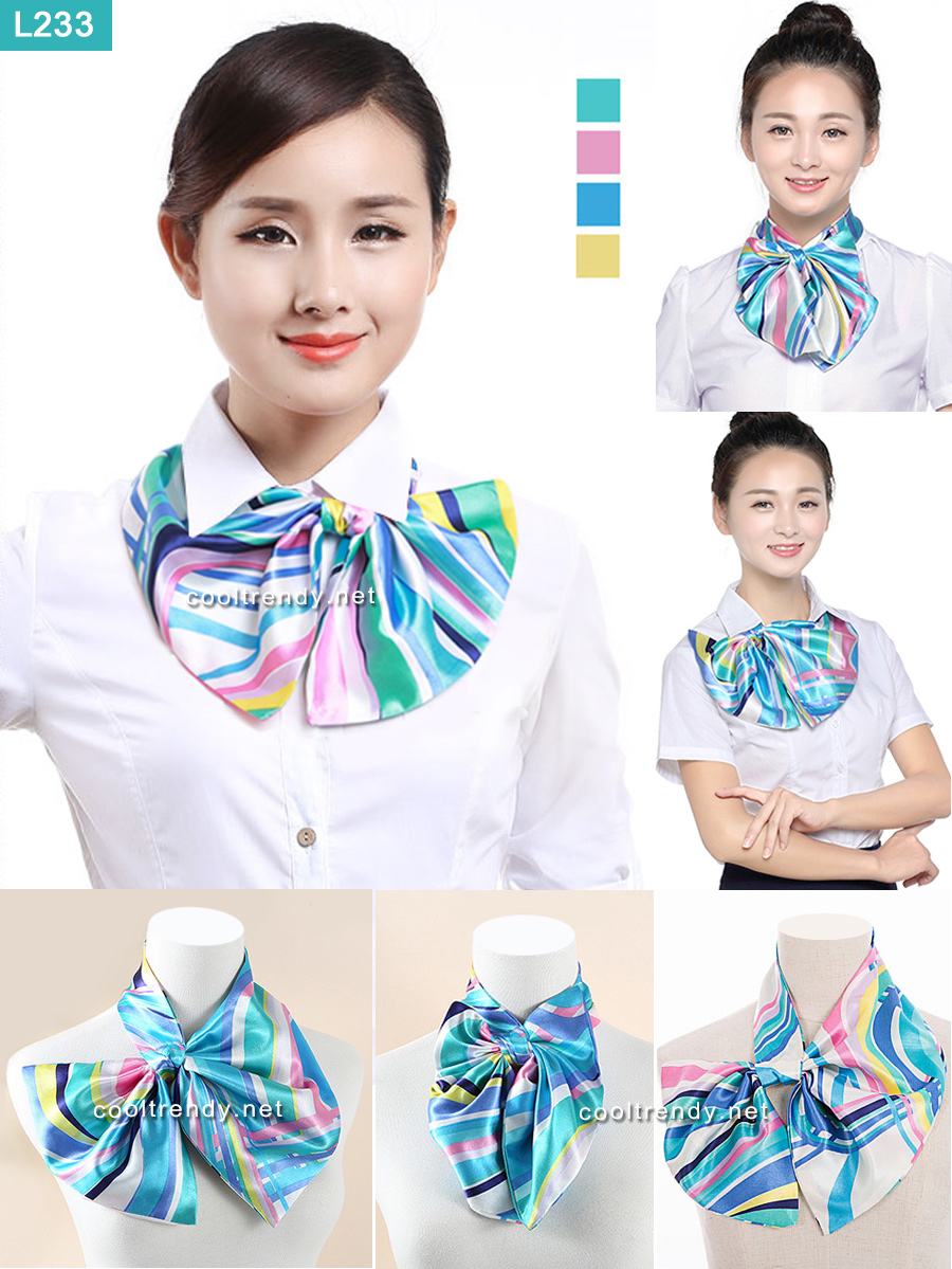 ผ้าพันคอยูนิฟอร์ม ผ้าพันคอสำเร็จรูป ผ้าไหมซาติน : L233