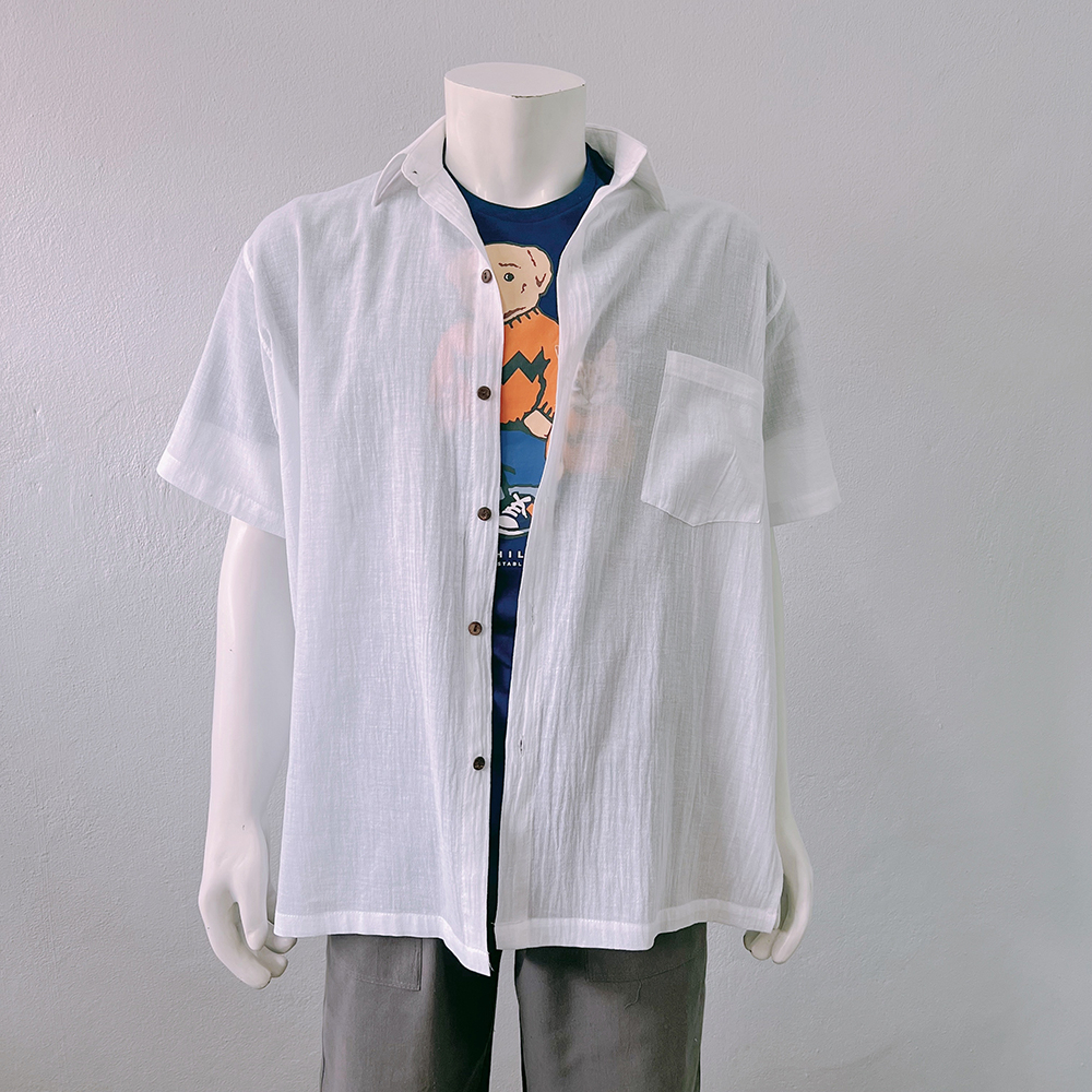เสื้อเชิ้ตผ้าฝ้าย "สาลู" สไตล์พื้นเมือง ขนาด M-5XL ผ้าบางสวมใส่สบาย ระบายอากาศดี ใส่ไปทะเล