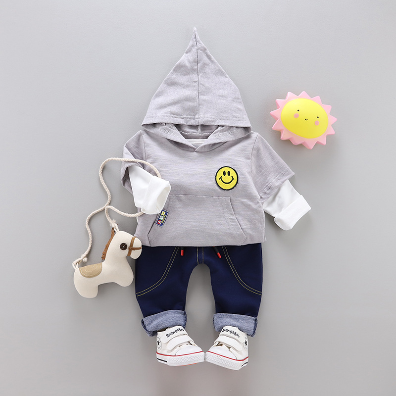ha593 เสื้อยืดแขนยาว+เสื้อคลุม+กางเกงขายาว size 80-110 4ตัวต่อแพ็ค