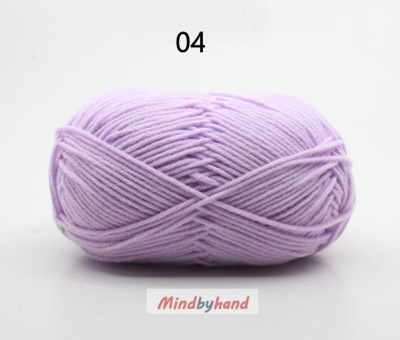 Milk Cotton เส้น4ply สีพื้น 04 Light purple
