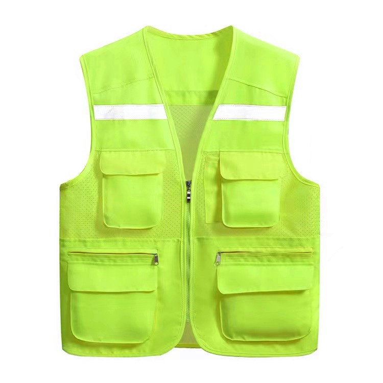 เสื้อแจ็คเก็ตสะท้อนแสงมี 6 กระเป๋าและกระเป๋าดินสอ